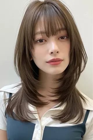 ロング バタフライレイヤー/ ニシトモユキのヘアスタイル