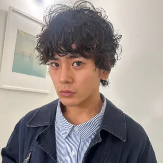 ショート パーマ メンズ 渋谷メンズショート 特化🥋　渡邊健流のヘアスタイル