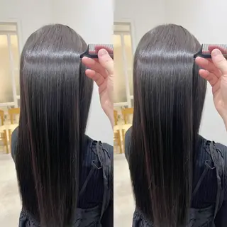 ロング 縮毛矯正/髪質改善 カラー/レイヤーのヘアスタイル