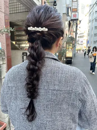 ヘアアレンジ 🐩透明感ミルクティ ーピンクニイナ🐩のヘアスタイル