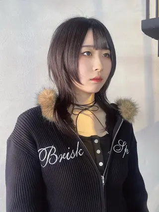 ミディアム 柏 ウルフ/レイヤー 田中佐和🐺のヘアスタイル