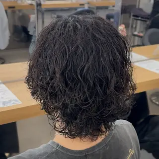 ミディアム パーマ メンズ 渋谷サーフカール アメカジ美容師のヘアスタイル