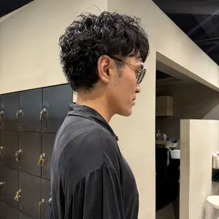 メンズ ボブ/グレージュ ブリーチなし/ひなこのヘアスタイル