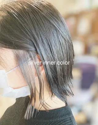 セミロング カラー 透明感カラー ボブ/ 直感カラー診断のヘアスタイル