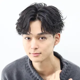 ミディアム カラー パーマ メンズ ハイトーン/メンズマ ッシュ/KYOHEIのヘアスタイル