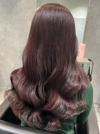 ロング カラー ヘアアレンジ hiiko顔まわり カットのヘアスタイル