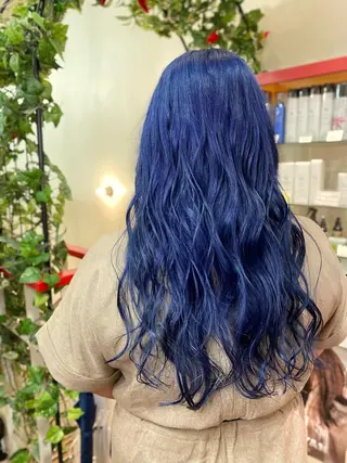 セミロング ゆぴ☾‪/推しカラー /ハイトーンのヘアスタイル