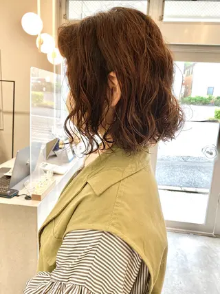ミディアム Sabby氏川洸希 パーマのヘアスタイル