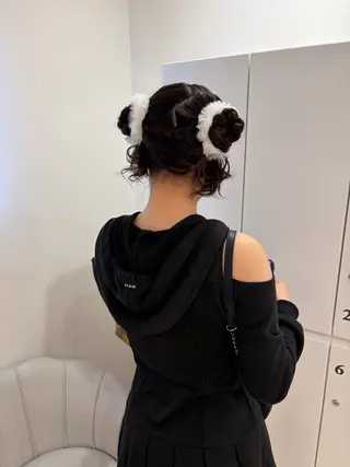 ロング ヘアアレンジ ヘアセット/レイヤー 赤み消し/はるかのヘアスタイル