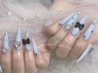 ネイル エツメ💅 長さ出し🎀デザインのネイルデザイン