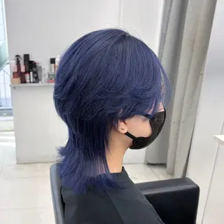 セミロング カラー ʜᴀʀᴜᴋᴀ♱メンズ ウルフ/ブリーチのヘアスタイル
