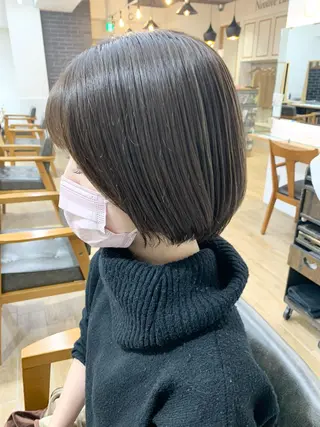 セミロング カラー パーマ ヘアアレンジ メンズ キッズ ネイル マツエク・マツパ 似合せレイヤー/ 柔らか透明感カラーのヘアスタイル