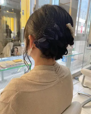 ミディアム ヘアアレンジ アレンジ&ショート 💙YUKINOのヘアスタイル