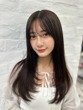 セミロング カラー 前髪顔まわりカット 🌈中村海聖のヘアスタイル