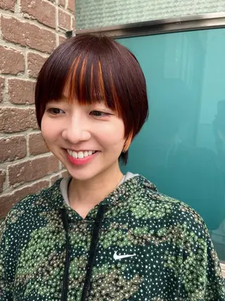 ミディアム カラー パーマ ヘアアレンジ メンズ キッズ ネイル マツエク・マツパ アイブロウ 久木原 ゆりのヘアスタイル