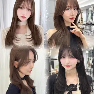 ロング カラー ヘアアレンジ 骨格別小顔カット/ 顔周りカット/金井のヘアスタイル