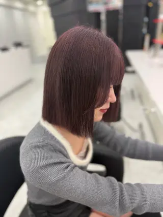 ミディアム カラー ラベンダー💜 グレージュ🩶のヘアスタイル