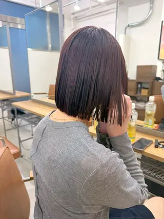 ミディアム 須藤　優真 切りっぱなしボブのヘアスタイル