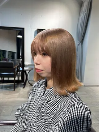 ミディアム カラー ヘアアレンジ 🎀ハイトーン・艶 カラー HANA🎀のヘアスタイル