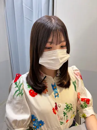 セミロング カラー 韓国ヘア•艶カラー 飛鳥　薫のヘアスタイル