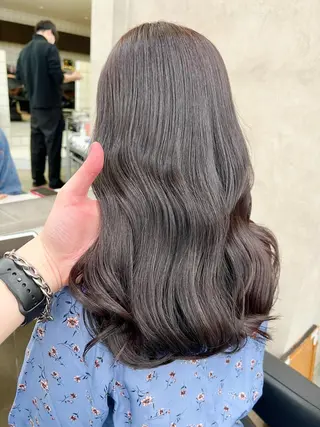 セミロング カラー パーマ ヘアアレンジ メンズ キッズ ネイル マツエク・マツパ アイブロウ 上品＆韓国風 🥀海心🥀のヘアスタイル