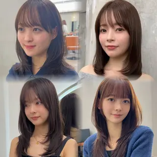 セミロング カラー 顔周り✂️透明感 レイヤー/みっきーのヘアスタイル