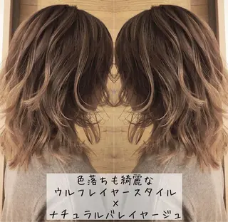 ミディアム カラー テトネ タカシのヘアスタイル