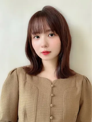 ミディアム カラー 銀座✨レイヤーカット 顔まわり/坂本亜裟海のヘアスタイル
