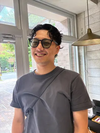 パーマ メンズ 西宮北口パーマ 鮫島竜海のヘアスタイル
