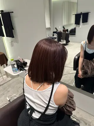 ミディアム カラー 髪質改善ストレート 中林優太のヘアスタイル