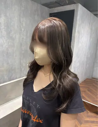 セミロング カラー ヘアアレンジ kei🤎ベージュ /透明感カラー/博多のヘアスタイル