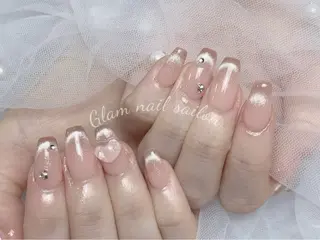 ネイル エツメ💅 長さ出し🎀デザインのネイルデザイン