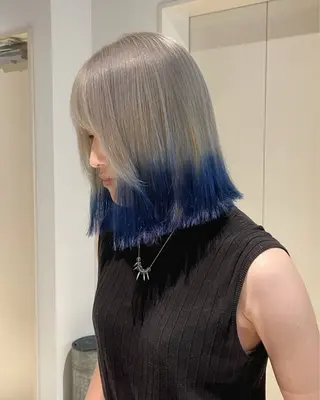 ミディアム カラー かわい りほのヘアスタイル