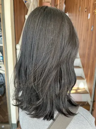 ミディアム カラー パーマ ヘアアレンジ 【暗め透明感カラー】 【インナー】小島良太のヘアスタイル