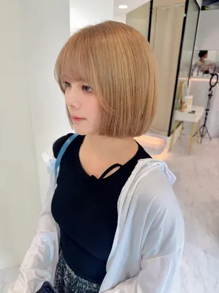 ショート カラー SAYAKA 🍒／ボブ／暖色のヘアスタイル
