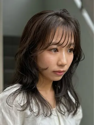 セミロング カラー レイヤーカット 鈴木駿介のヘアスタイル