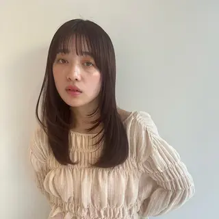セミロング 艶カラー/中崎町/ マナ🌼のヘアスタイル