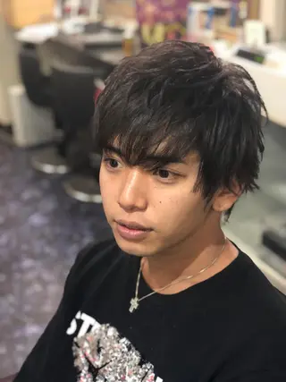 ミディアム カラー メンズ 坂田 裕樹のヘアスタイル