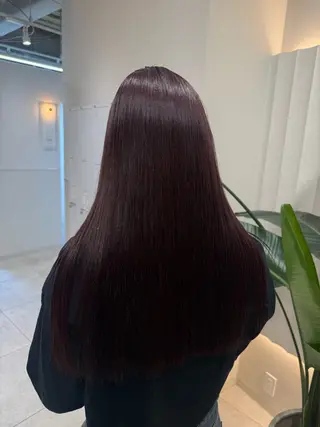ロング カラー ラベンダー💜 グレージュ🩶のヘアスタイル