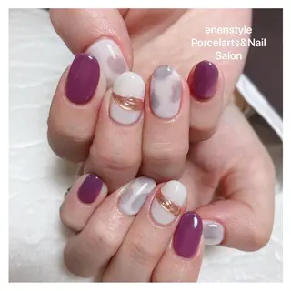ミディアム ネイル 🐾enen style 🐾のネイルデザイン