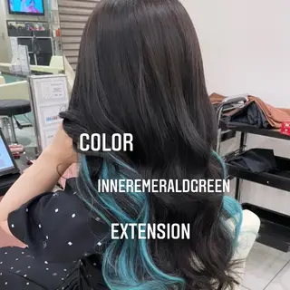 ロング カラー エクステ🩵ブリーチ 韓国ヘア🩵KAEのヘアスタイル
