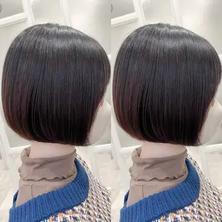 ショート 縮毛矯正/髪質改善 カラー/レイヤーのヘアスタイル
