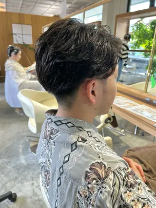 ショート パーマ メンズ 佐藤 悠生 メンズパーマ.カットのヘアスタイル