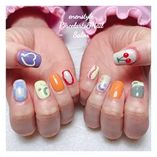 ミディアム ネイル 🐾enen style 🐾のネイルデザイン