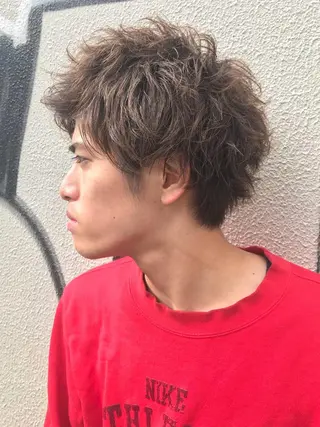カラー パーマ メンズ メンズヘア特化 崎田 成人のヘアスタイル