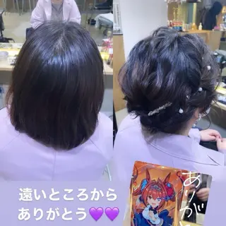 ショート 艶髪/矯正/髪質改善 ヘアアレンジ/西梅田のヘアスタイル