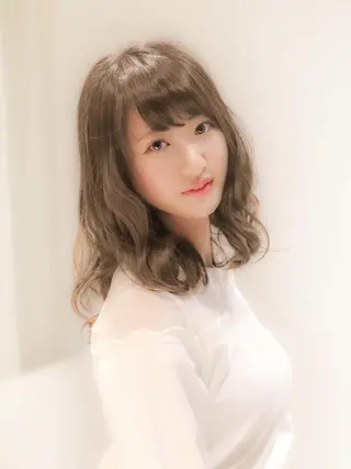 セミロング カラー パーマ 髪質改善🌈縮毛矯正 荻原 達矢のヘアスタイル