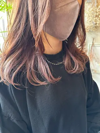 セミロング カラー 💜推しインナー カラー/菊池柊真💜のヘアスタイル