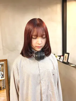 ミディアム カラー ヘアアレンジ ena/ブリーチなし 透明感・レイヤー🎀のヘアスタイル