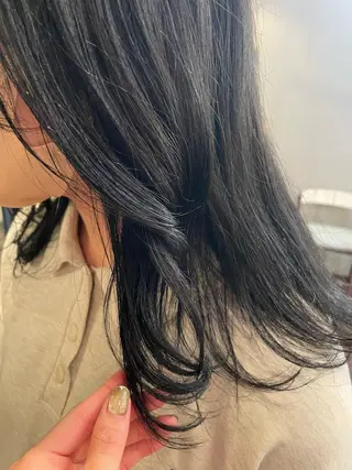 セミロング カラー ヘアアレンジ 抜け感ボブ×パーマ |kazaneのヘアスタイル